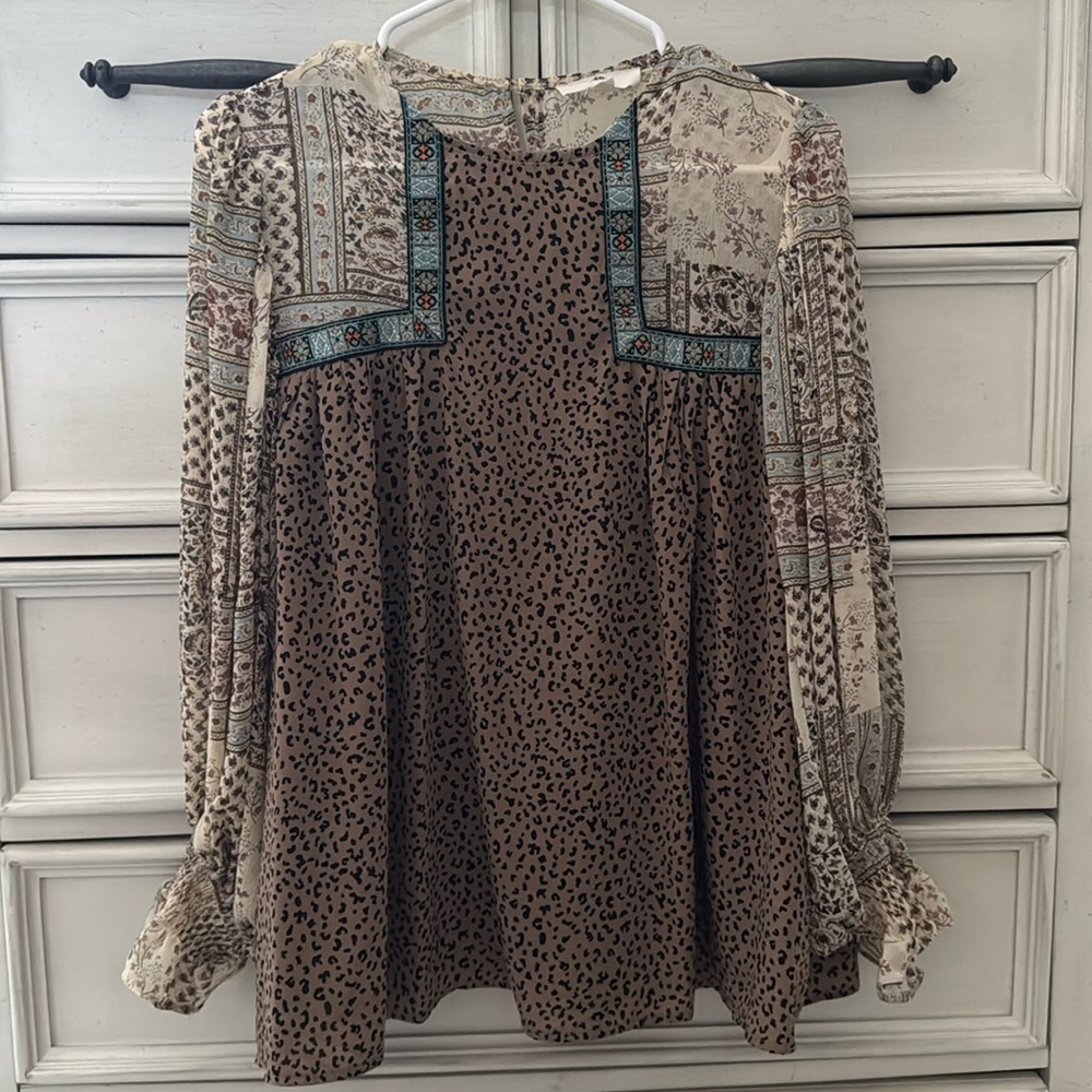 Floral & Leopard Blouse